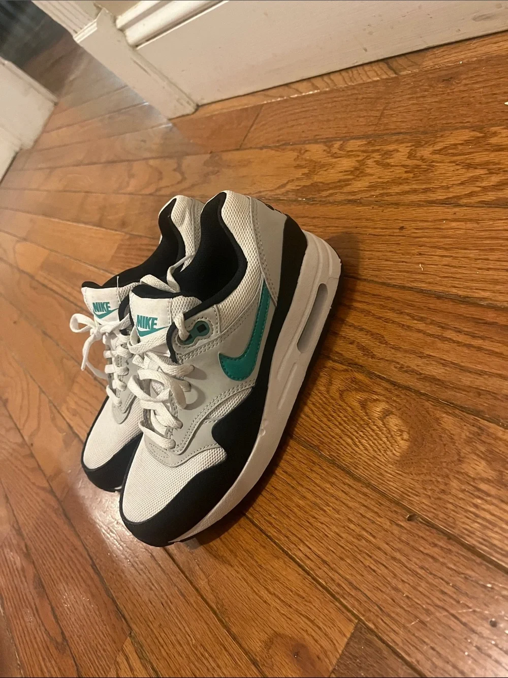 Nike Kids White, Black and Teal Air Max Style Sneakers